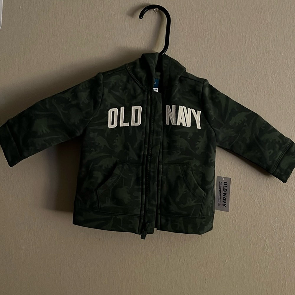 Old navy hooded green, dinosaur jacket